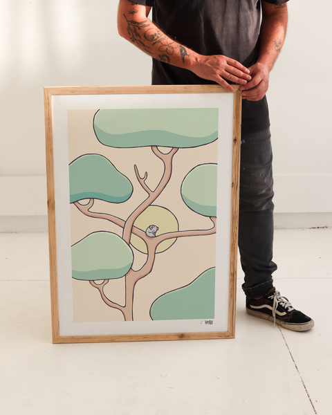 Dreaming Koala Art Print (Beige)