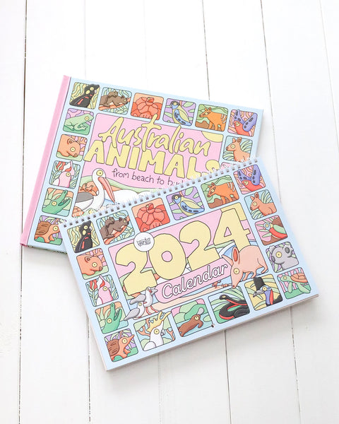 2024 Calendar + Australian Animals From Beach to Bush