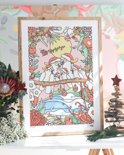 Create Your Own Christmas Cockatoo Family Print
