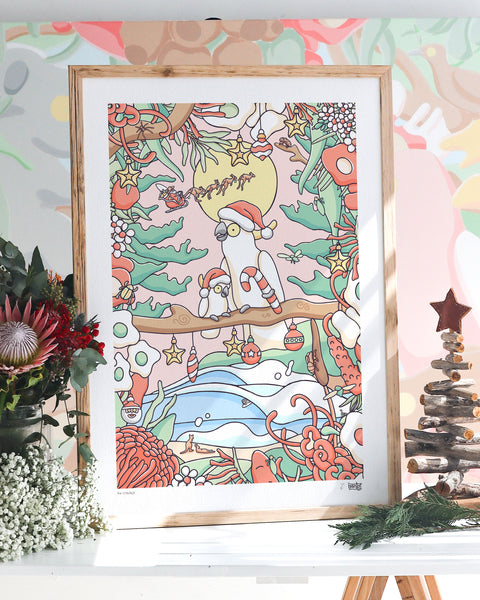 Create Your Own Christmas Cockatoo Family Print