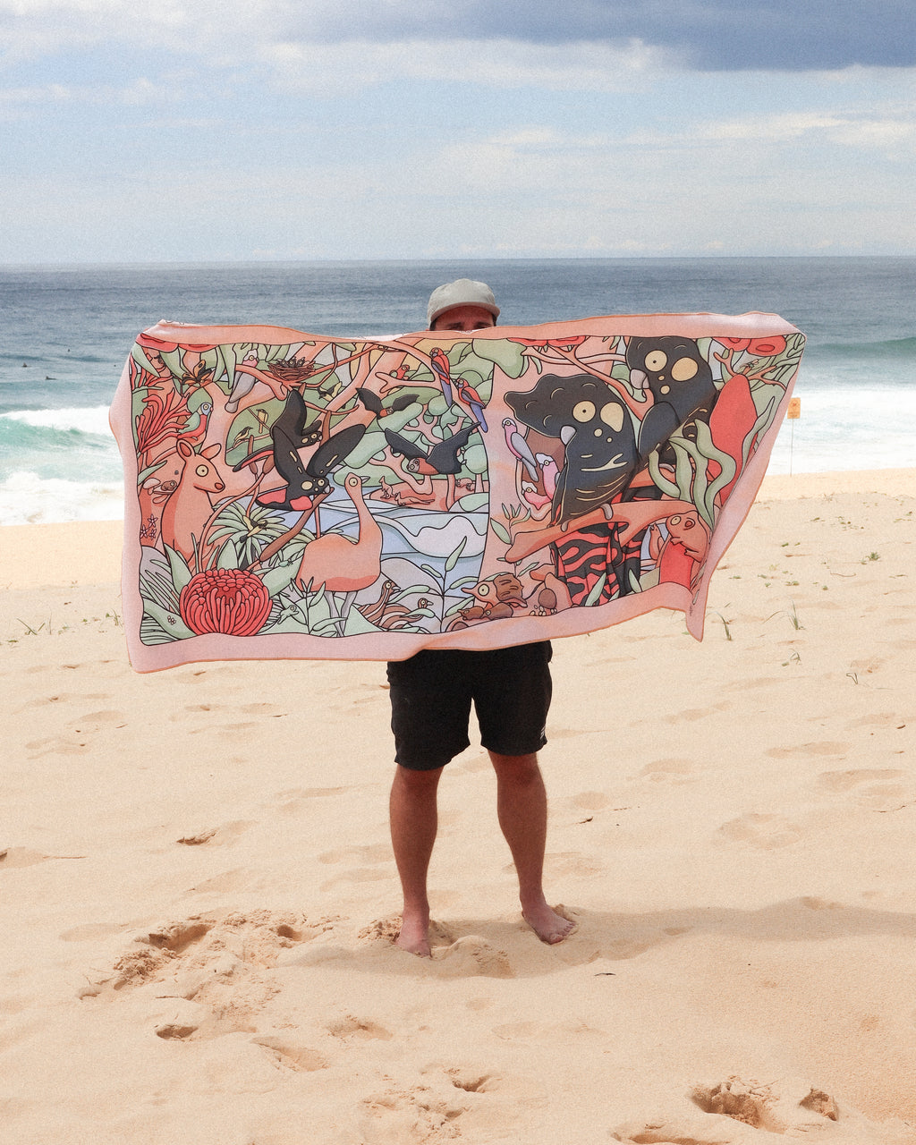 Rivers Black Cockatoo Beach Towel by Brentos