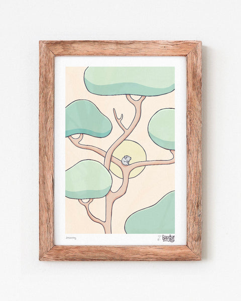 Dreaming Koala Art Print (Beige)
