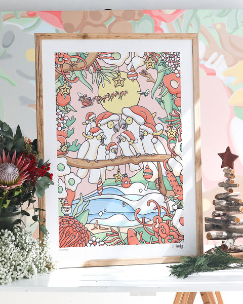 Create Your Own Christmas Cockatoo Family Print