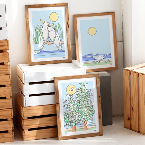 Coastal Cockatoos Print Trio