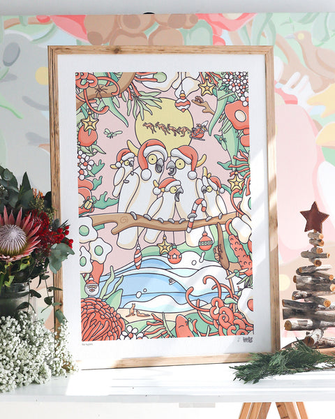 Create Your Own Christmas Cockatoo Family Print
