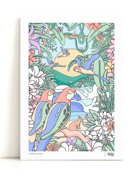 Rosella Sunrise Art Print