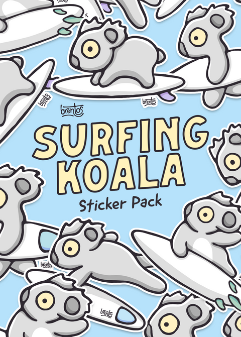 Surfing Koala Sticker Pack