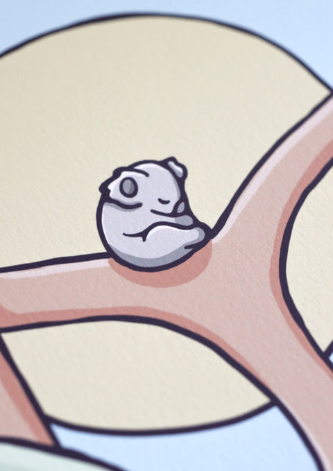 Dreaming Koala Art Print (Blue)