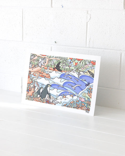 Beaches Seek and Find Art Print