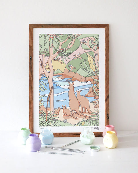 Kangaroo Beach Art Print