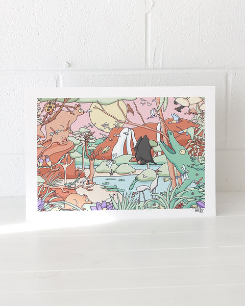 Wetlands Seek and Find Art Print