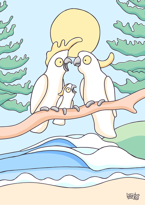 Create Your Own Cockatoo Family Print