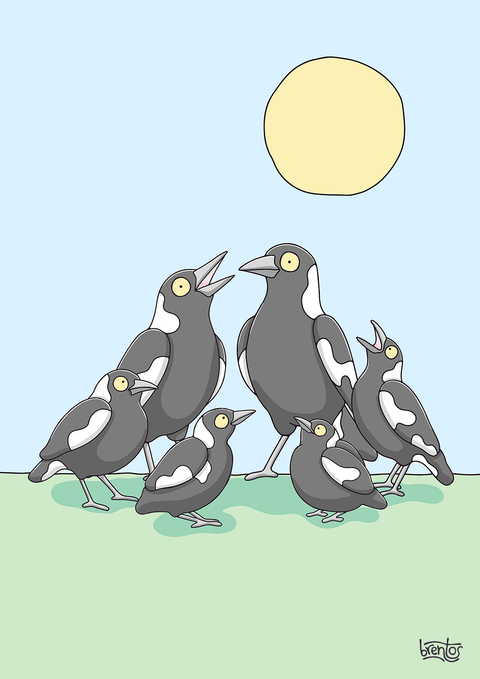 Create Your Own Magpie Family Print