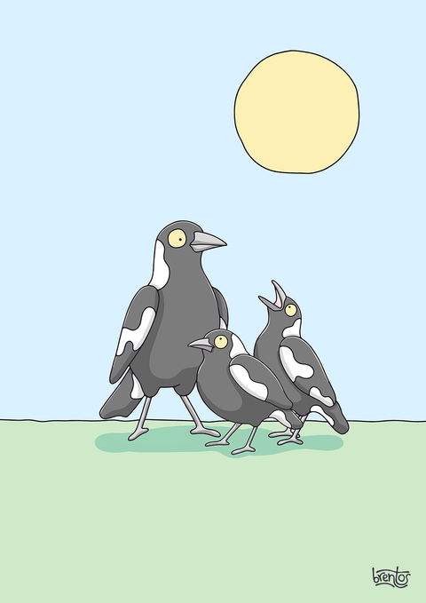 Create Your Own Magpie Family Print