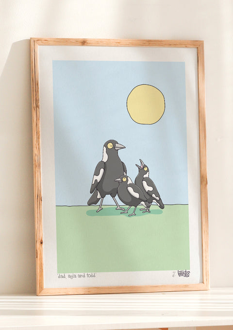Create Your Own Magpie Family Print