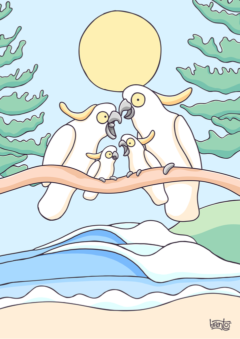 Create Your Own Cockatoo Family Print