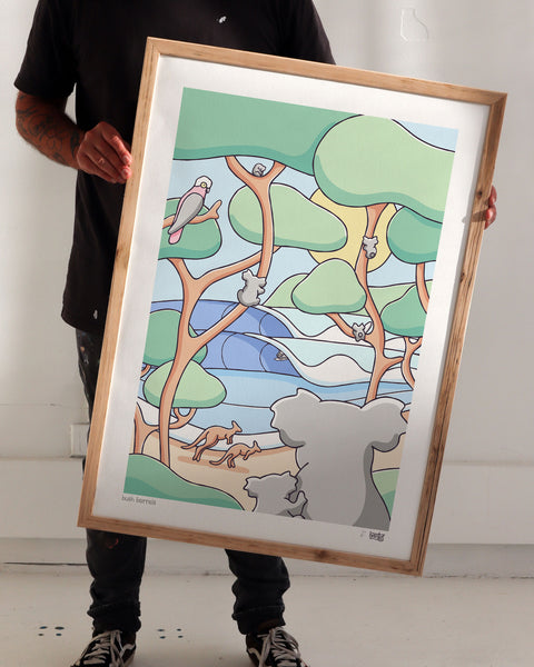 Bush Barrels Art Print