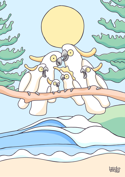 Create Your Own Cockatoo Family Print