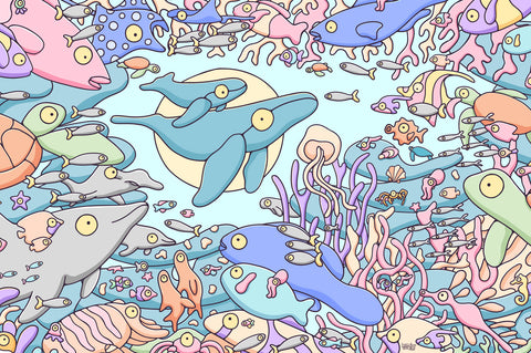Coral Reefs Seek and Find Art Print
