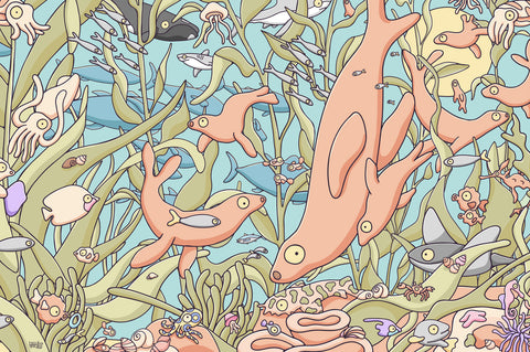 Kelp Forests Seek and Find Art Print