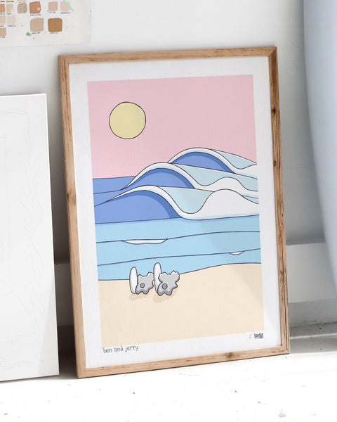 Create Your Own Surfing Koala Couple Print