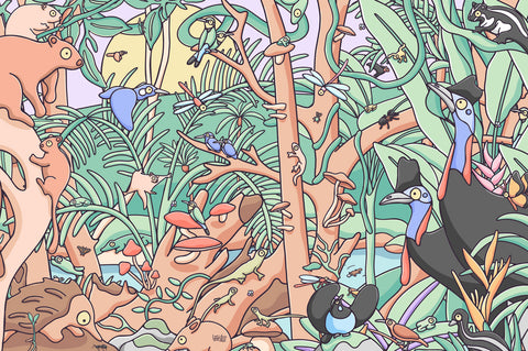 Tropical Rainforests Seek and Find Art Print