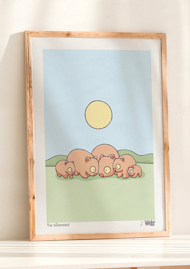 Create Your Own Wombat Family Print - Brentos