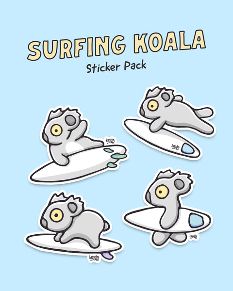 Surfing Koala Sticker Pack