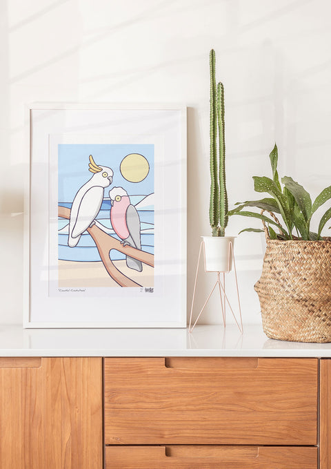 Coastal Cockatoos Art Print