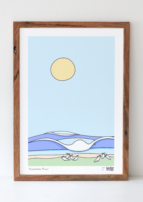 Cockatoo Picnic Art Print