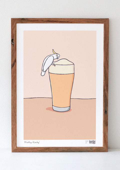 Frothy Cocky Art Print