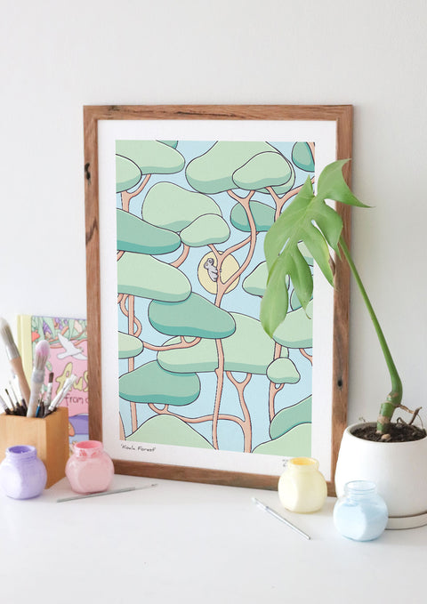 Koala Forest Wall Art Print