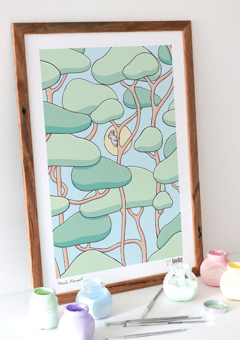 Koala Forest Wall Art Print