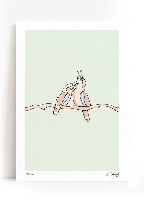 Duet Kookaburra Art Print