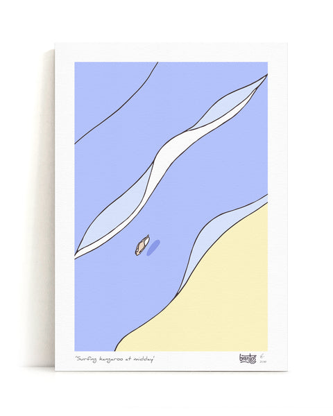 Surfing Kangaroo Art Print