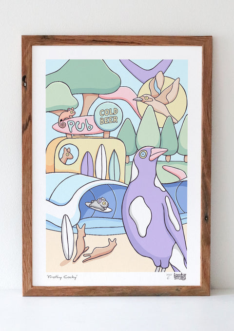 Aussie Surf Pub Art Print