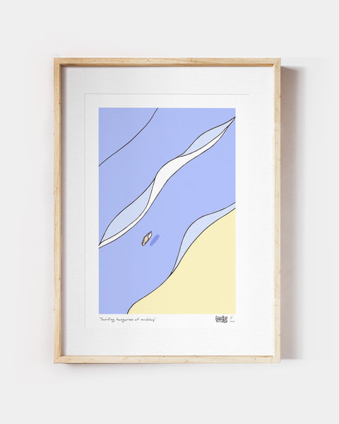 Surfing Kangaroo Art Print